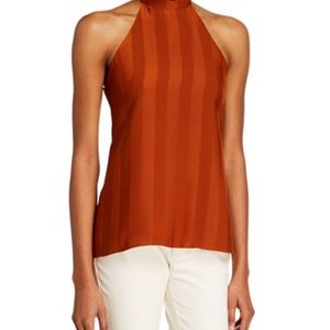 Endless Rose Striped Mock-Neck Halter Top